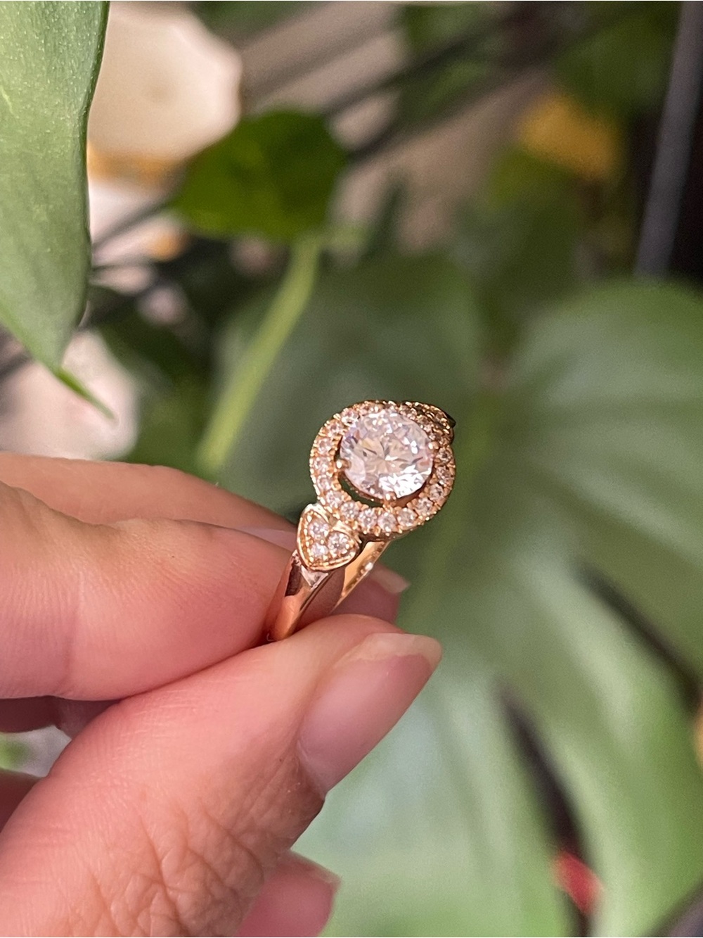 Rose Gold Halo Engagement Ring